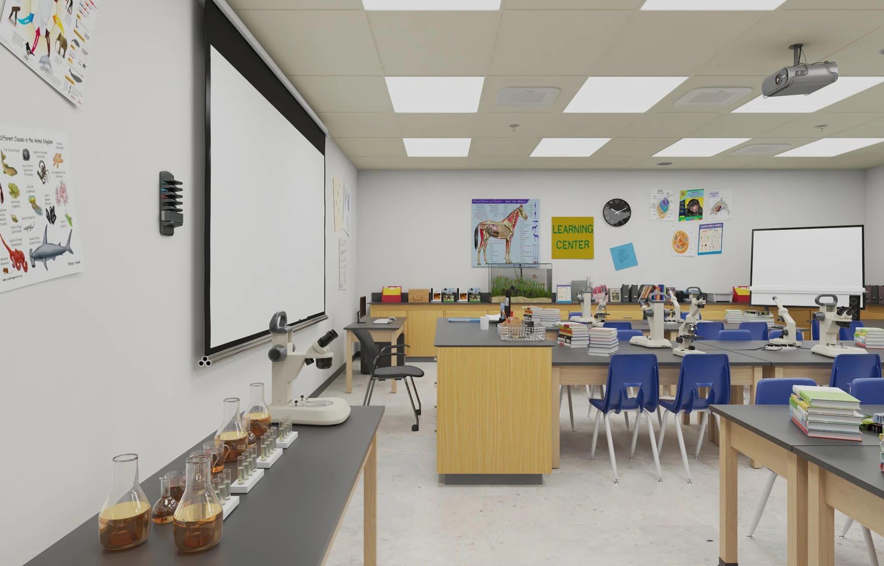 Detail School Science Laboratory Interior Architecture 3D Model_011
